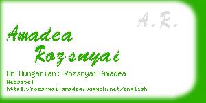 amadea rozsnyai business card